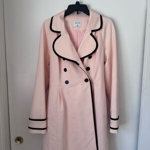 Elle Blush Double-Breasted Coat with Black Accents